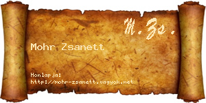Mohr Zsanett névjegykártya